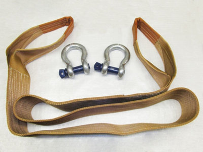 Heavy Duty Tow Strap 18 Ton 4 Metre with Shackles (18T 4M Recovery Towing Strop)