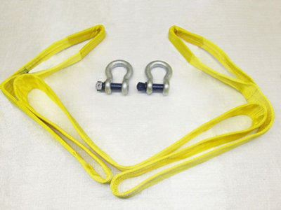 Heavy Duty Tow Strap 9 Ton 4 Metre with Shackles (9T 4M Recovery Towing Strop)