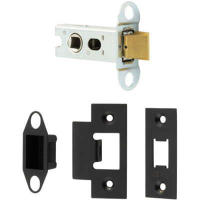 Heavy Duty Tubular Door Latches - 64mm Black with 45 Degree Short Travel