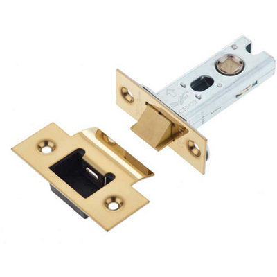 Heavy Duty Tubular Door Latches - 64mm Brass Finish with 45 Degree Short Travel