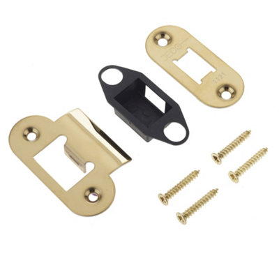 Heavy Duty Tubular Latch Accessory Packs with Radiused Design - Brass Finish
