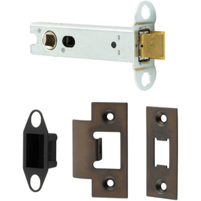 Heavy Duty Tubular Latches - 102mm Dark Bronze Locking Mechanism for Doors