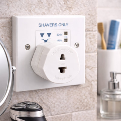 Heavy Duty UK 1A Electric Shaver and Toothbrush Plug Adapter Converts 2 ...