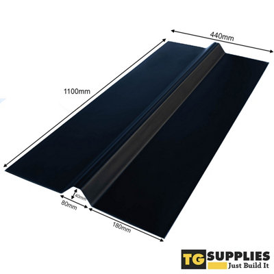 Heavy Duty Universal Opaque Black PVC Roof Ridge Capping UniRidge - Universal Roofing Verge Capping