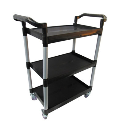 Heavy Duty Utility Trolley Cart (3 Tier Rolling Push Wheels Service Restaurant Craft Cleaning) Price Comparisons | Compare The Build