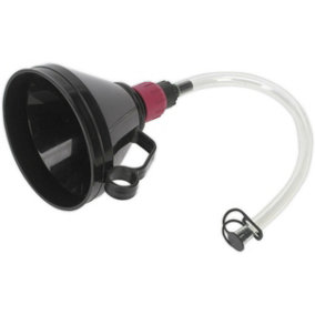Heavy Duty Valved Funnel with Flexible Spout & Filter - 160mm Diameter - Handle