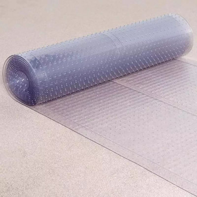 Heavy Duty Vinyl Plastic Clear Non-Slip Thick Film Roll Home Hallway Gripper Stairs Runner Carpets Area Protector 14FT x 27inch