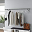 Heavy Duty Wall Mounted Clothes Rail - Clothes Storage & Organiser Rail for Shirts, Coats, Jackets & Hat - Black, 6ft