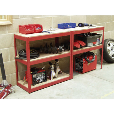 Heavy-Duty Warehouse Racking Unit with 5 MDF Shelves - 350kg Capacity Each