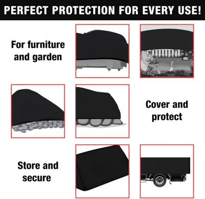 Heavy Duty Waterproof Tarpaulin Black Tarp for Outdoor Protection Durable Groundsheet Tent Shield Trailer Trampoline Cover 6m x 8m - 6