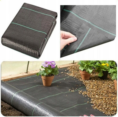 Heavy Duty Weed Control Fabric Membrane Suppressant Barrier Garden Ground Cover 0.8M X 5M (50gsm)