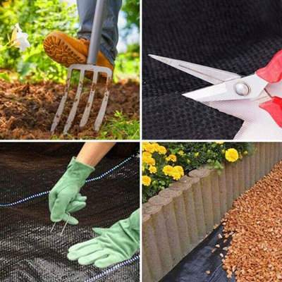 Heavy Duty Weed Control Fabric Membrane Suppressant Barrier Garden Ground Cover 1.1M X 10M (50gsm) - 6