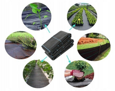 Heavy Duty Weed Control Fabric Membrane Suppressant Barrier Garden Ground Cover 1.6M X 10M (50gsm)