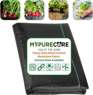 Heavy Duty Weed Control Membrane Fabric - Ground Cover -  Ideal for Garden, Artificial Grass, Gravel Underlay, Planters 1.1m x 10m