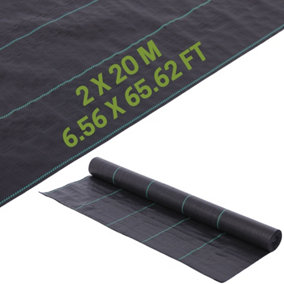 Heavy Duty Weed Membrane - Roll Size (2 x 20m) - Weed Control Membrane Ground Cover for Landscape Gardening and Flower Beds