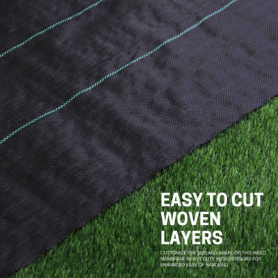 Heavy Duty Weed Membrane - Roll Size (2 x 20m) - Weed Control Membrane Ground Cover for Landscape Gardening and Flower Beds - 5
