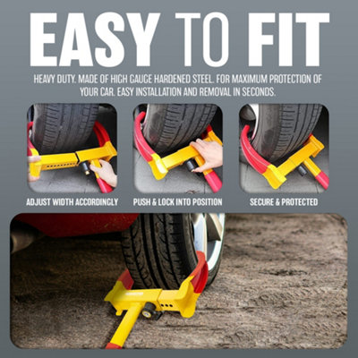 Busyall Wheel Clamp Lock /Heavy-duty Car Tire Wheel Lock /Tire Claw