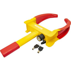 Heavy Duty Wheel Clamp Safety Lock - Adjustable Claw Home Security For Wheels Strong & Reliable
