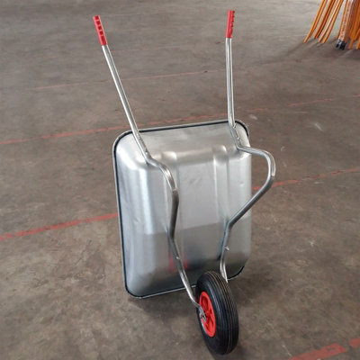 Heavy Duty Wheelbarrow 65l Litre Galvanised Steel Outdoor Wheel Barrow Pneumatic - 7