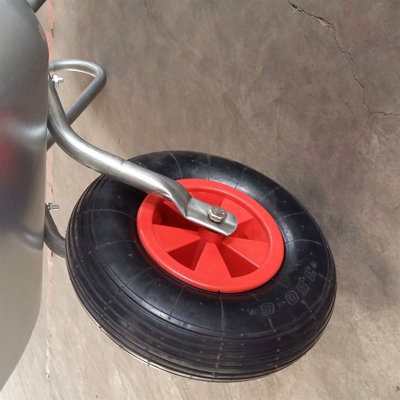 Heavy Duty Wheelbarrow 65l Litre Galvanised Steel Outdoor Wheel Barrow Pneumatic - 8