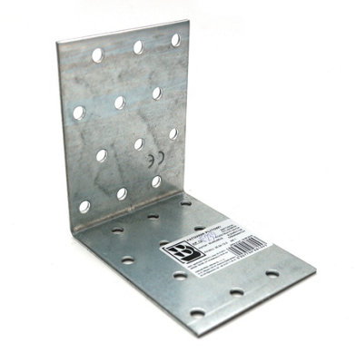 Heavy Duty Zinc Plated Reinforced Corner Angle Bracket - Size 80x80x60x2mm - Pack of 10