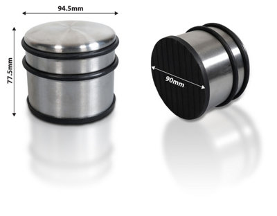 Heavy Weighted Metal Round Door Stop Rubber Base Bumper Stopper ...