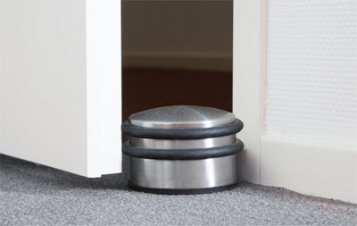 Heavy Weighted Metal Round Door Stop Rubber Base Bumper Stopper ...