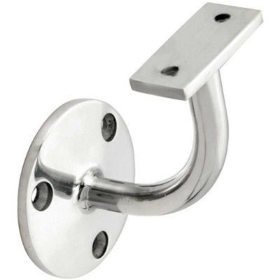 Heavyweight Handrail Bannister Bracket 80mm Projection Polished Chrome