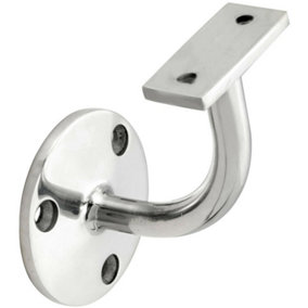 Heavyweight Handrail Bannister Bracket 80mm Projection Polished Chrome