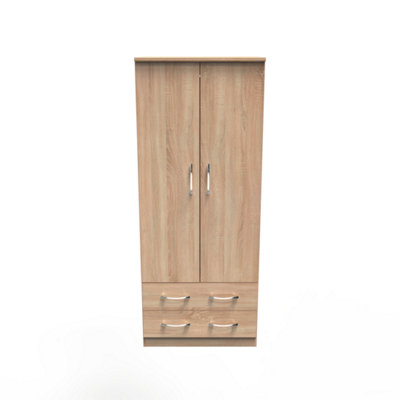 Heddon 2 Door 2 Drawer Wardrobe in Bardolino Oak (Ready Assembled)