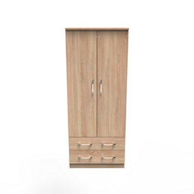 Heddon 2 Door 2 Drawer Wardrobe in Bardolino Oak (Ready Assembled)