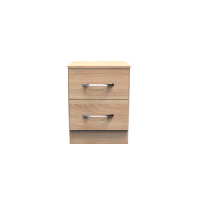 Heddon 2 Drawer Bedside Cabinet in Bardolino Oak (Ready Assembled)