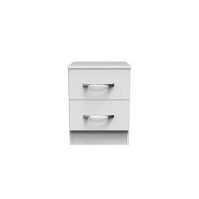 Heddon 2 Drawer Bedside Cabinet in White Matt (Ready Assembled)