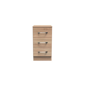 Heddon 3 Drawer Bedside Cabinet in Bardolino Oak (Ready Assembled)