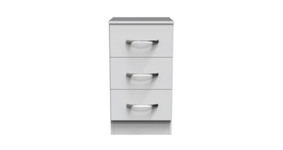 Heddon 3 Drawer Bedside Cabinet in White Matt (Ready Assembled)