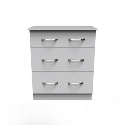 Heddon 3 Drawer Deep Chest in White Matt (Ready Assembled)