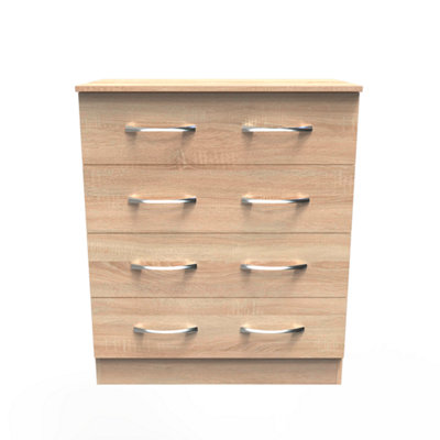 Heddon 4 Drawer Chest in Bardolino Oak (Ready Assembled)