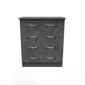 Heddon 4 Drawer Chest in Pewter (Ready Assembled)