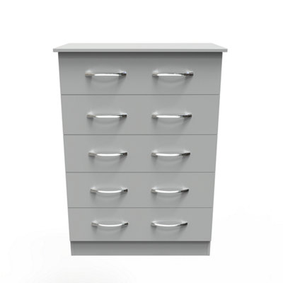 Heddon 5 Drawer Chest in Dusk Grey (Ready Assembled)