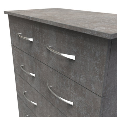 Heddon 5 Drawer Chest in Pewter (Ready Assembled)