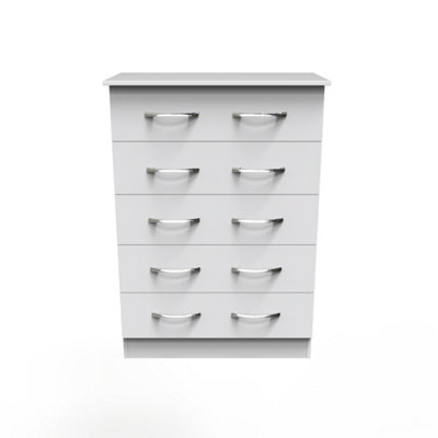 Heddon 5 Drawer Chest in White Matt