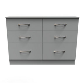 Heddon 6 Drawer Wide Chest in Dusk Grey (Ready Assembled)