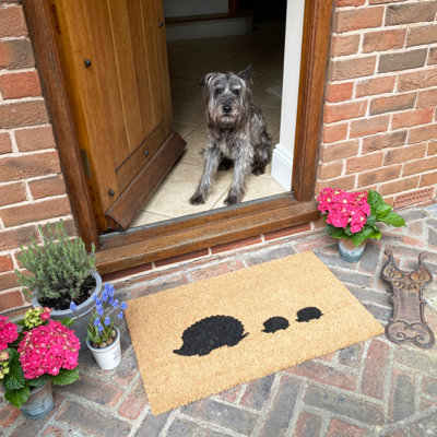 Hedgehog Family Coir Indoor & Outdoor Doormat