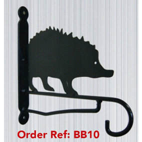 Hedgehog Feature Bracket - Steel Hanging Basket Holder - Steel - H33 cm