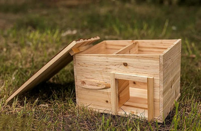 Hedgehog House and Hibernation Shelter Durable Wooden Predator Proof Outdoor Habitat Feeding Station and Home - 4