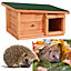 Hedgehog House/Hibernation Shelter Wood Predator Proof Feeding Station