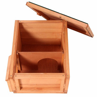 Hedgehog House/Hibernation Shelter Wood Predator Proof Feeding Station - 5