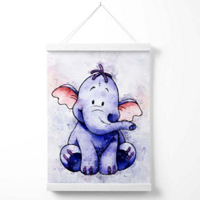 Heffalump Watercolour Winnie the Pooh Poster with Hanger / 33cm / White