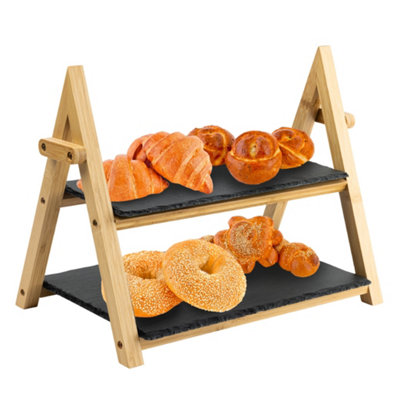 HEFTMAN 2-Tier Slate Cake Stand