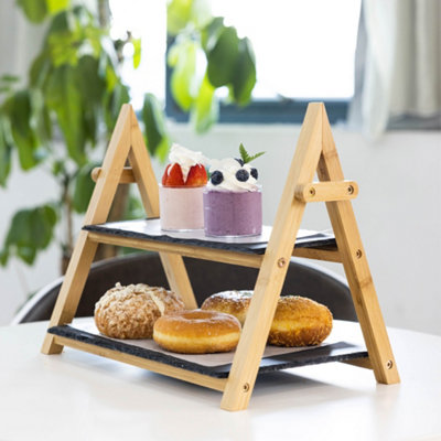 HEFTMAN 2-Tier Slate Cake Stand - 3
